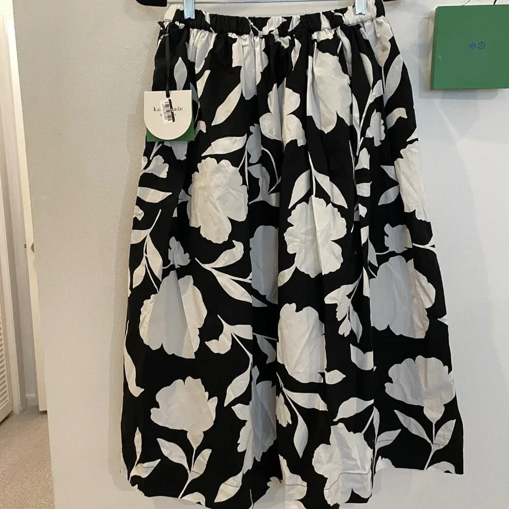 Classic Rose Midi Skirt - Kate Spade New York -Target Black/Cream - Picture 2 of 11